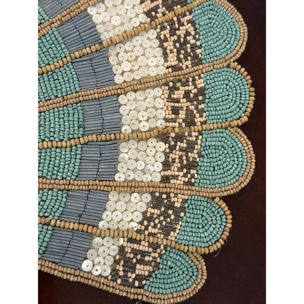 Scallop Sea Shell Beaded Placemat Centerpiece Charger 13 x 17.5